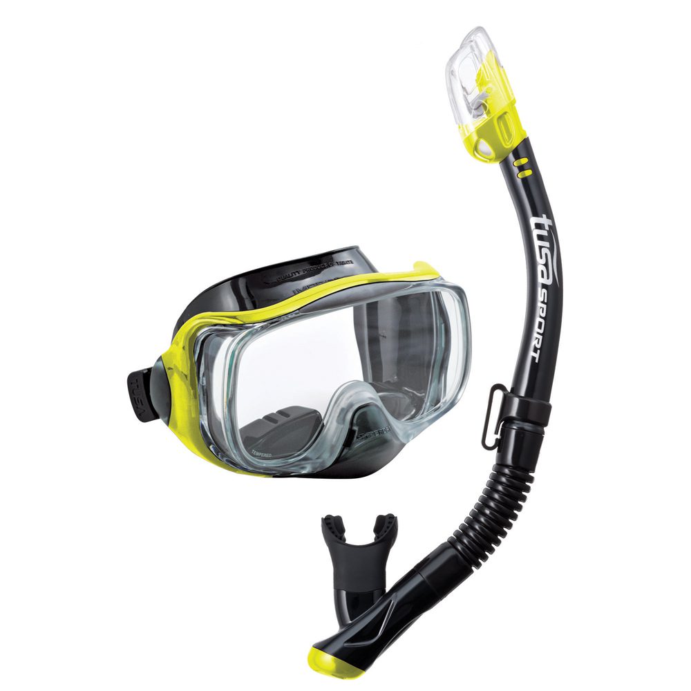 TUSA Sport IMPREX 3-D Dry Snorkelling Combo Flash Yellow