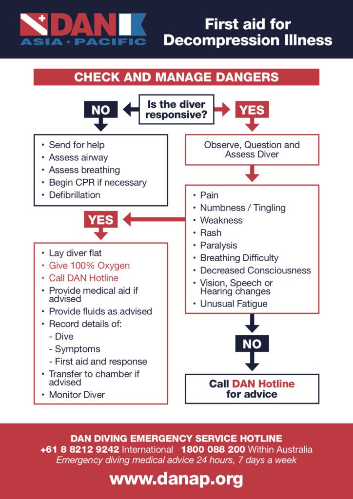 Dan AP 1st Aid Scuba diver chart