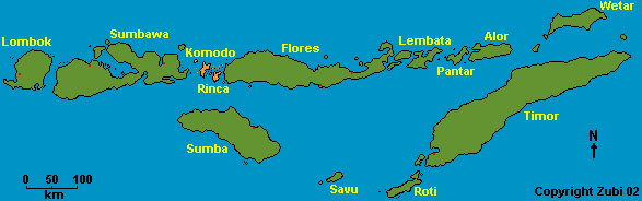 Komodo Rinca map