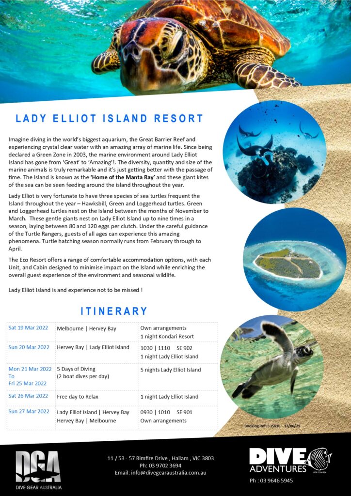 DGA Lady Elliot Island - Itinerary