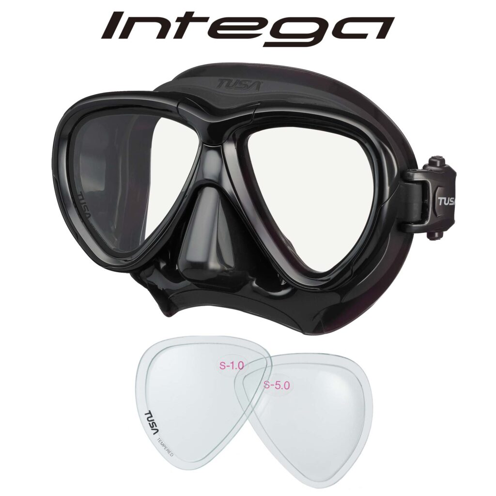 TUSA Intega Prescription Mask Negative Correction Lenses Dive Gear