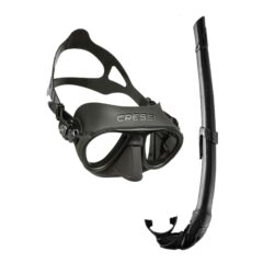 Cressi Calibro Freediving Mask & Snorkel Set - Black
