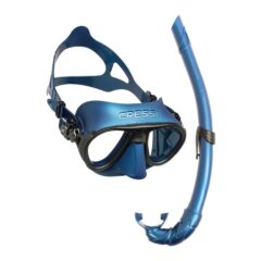Cressi-Calibro-Freediving-Mask-&-Snorkel-Set-Blue