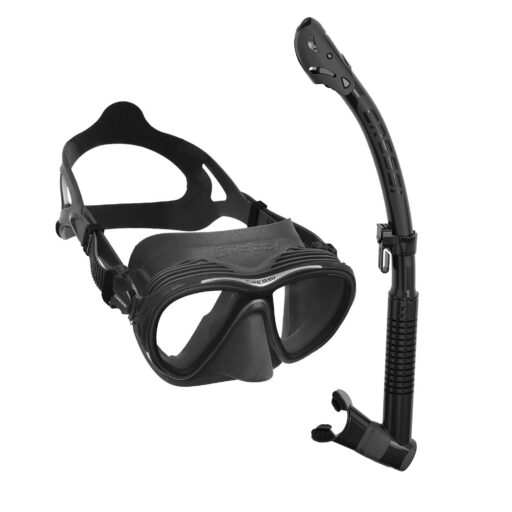 Cressi Quantum Dive Mask & Itaca Dry Snorkel Set Black