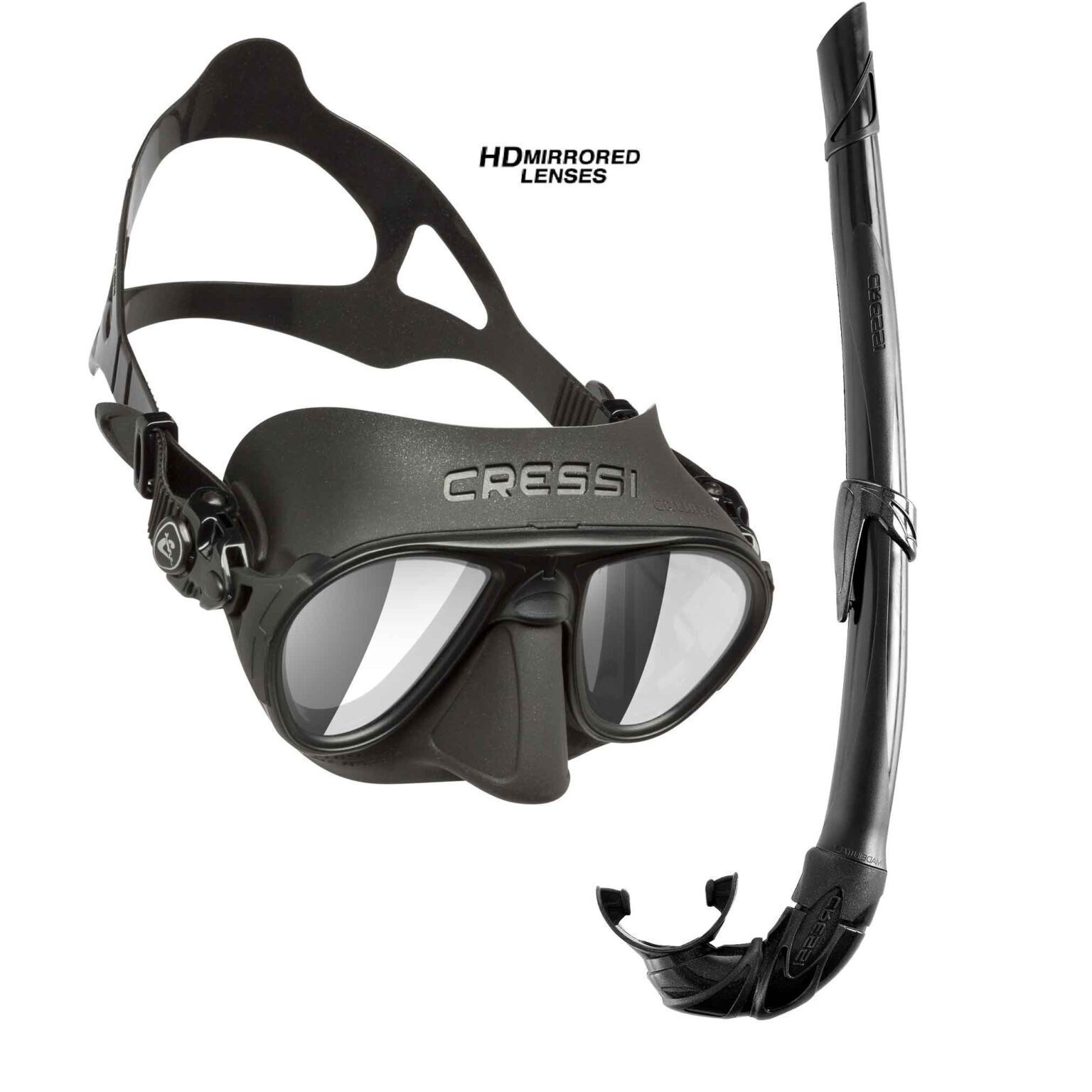 Cressi Calibro HD Mirrored Mask & Snorkel Set With Fog Stop Dive Gear Australia