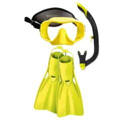 Oceanic Shadow Yellow Mask Snorkel & Fins Package