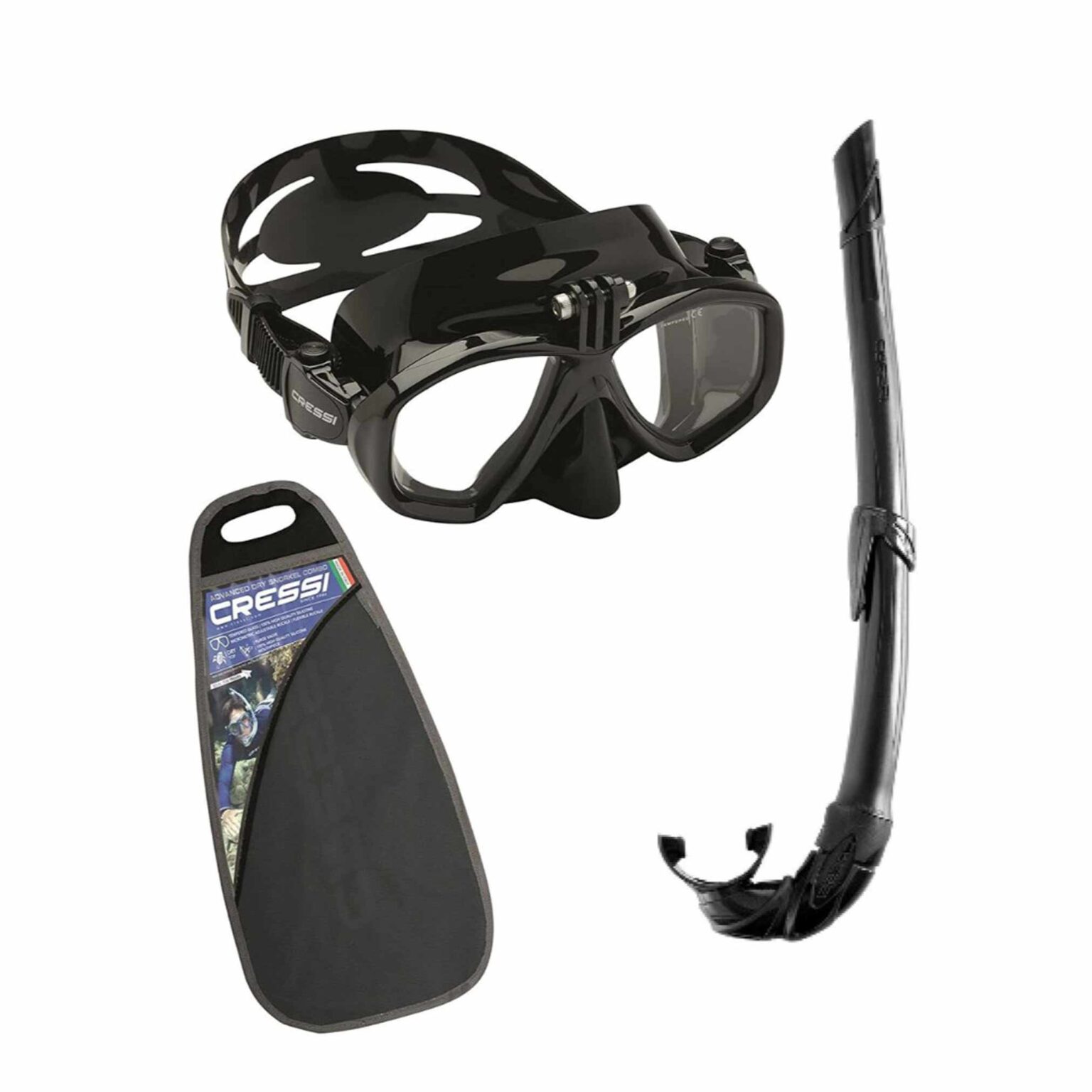 Cressi Action Mask Snorkelling Combo With GoPro Mount Dive Gear Australia