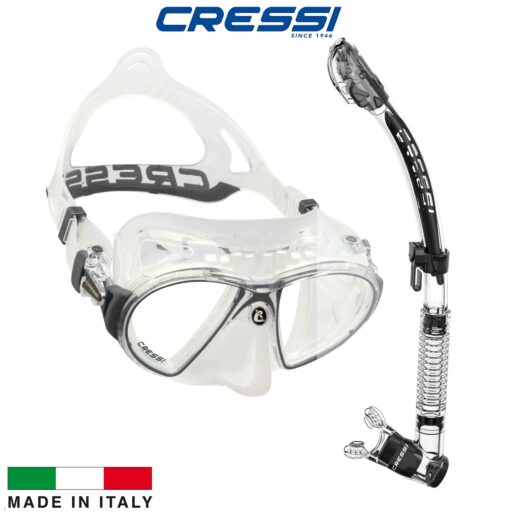 Cressi Zeus + Itaca Dry Mask Snorkel Set Black