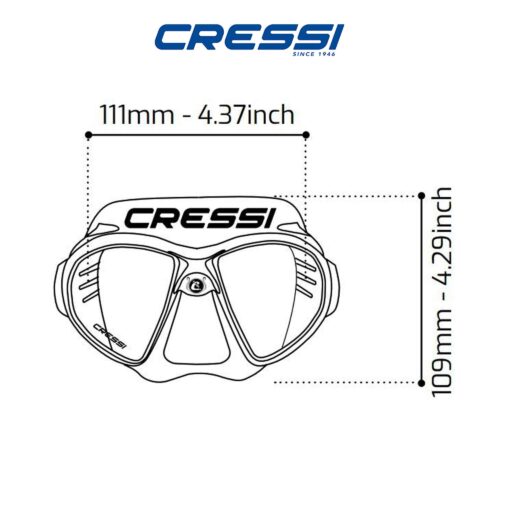 Cressi Zeus mask size chart