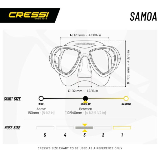Cressi Samoa Mask Size Chart