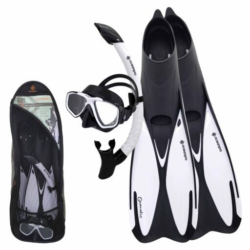 OceanPro Gnaraloo Mask Snorkel Fin Set White