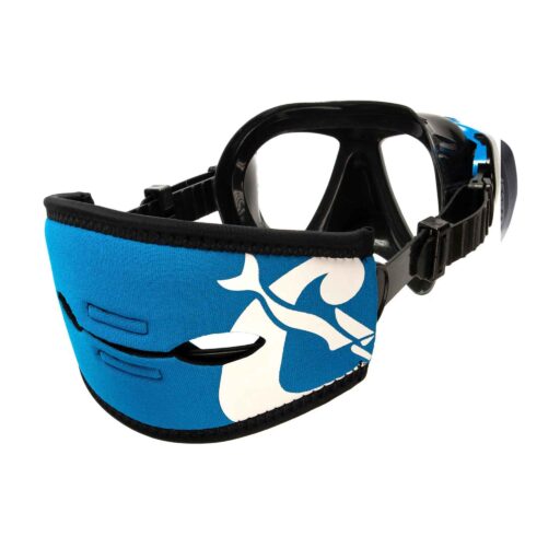 Cressi Neo Mask Strap Cover with Ponytail Blue White