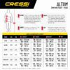 Cressi Altum Shorty Mens Wetsuit 3mm Size chart