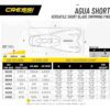 Cressi Aqua Short Swim Fin Full Size Chart