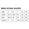 Spacefish Army NO BUNCH Scuba Shorts - Men Size Chart