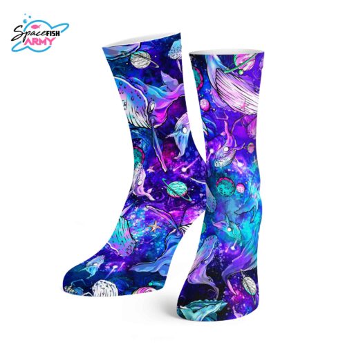 Spacefish Army Eco-friendly Cosmic Whale Dive Socks