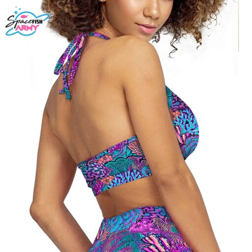 Spacefish Coral Kaleidoscope Bikini Sports Bra Hybrid Australia