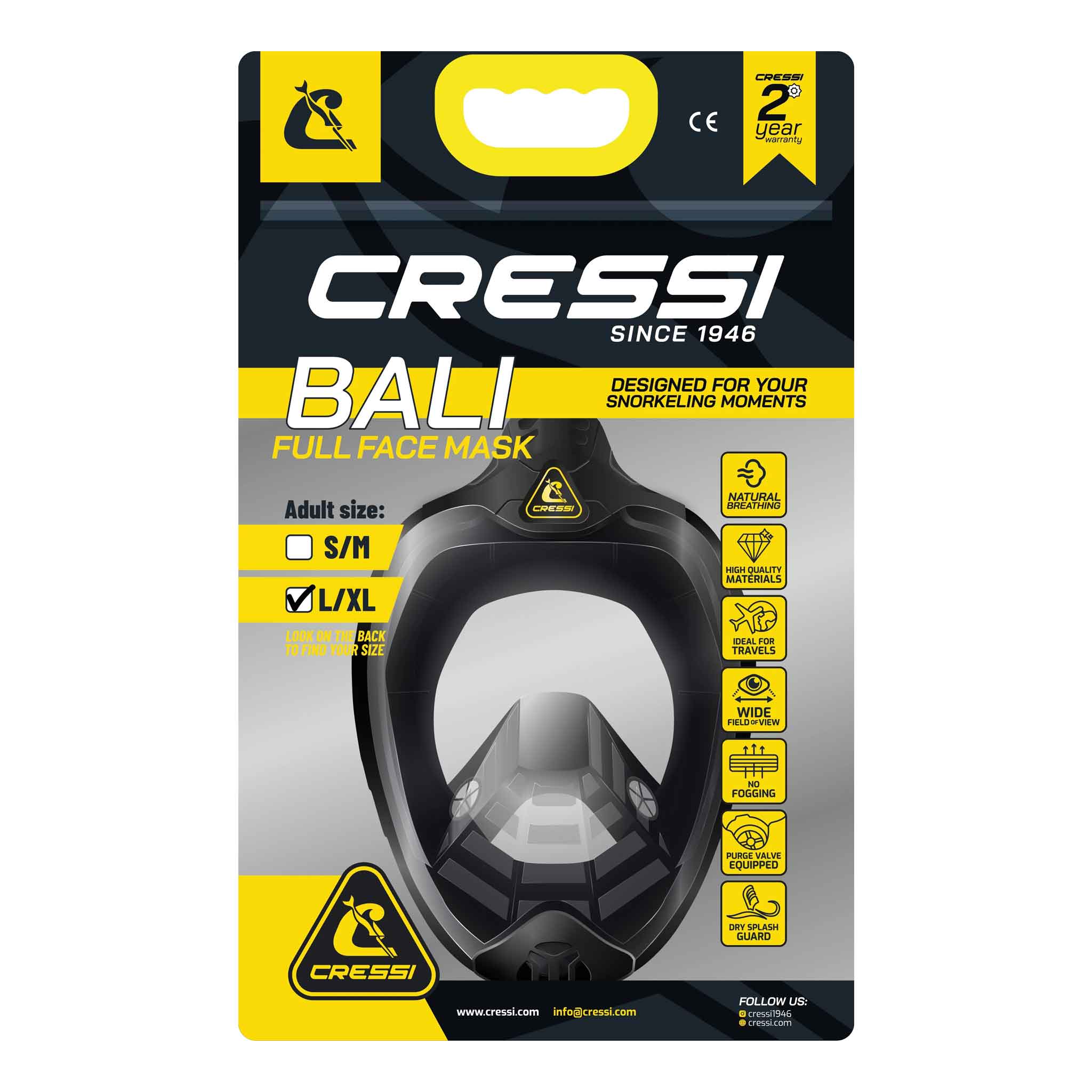 Cressi Bali Full-Face Mask Eco Packaging