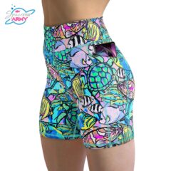 Spacefish Army Eco-Friendly Neon Fish Frenzy Shorts