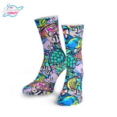 Spacefish Army Eco-friendly Neon Fish Frenzy Dive Socks