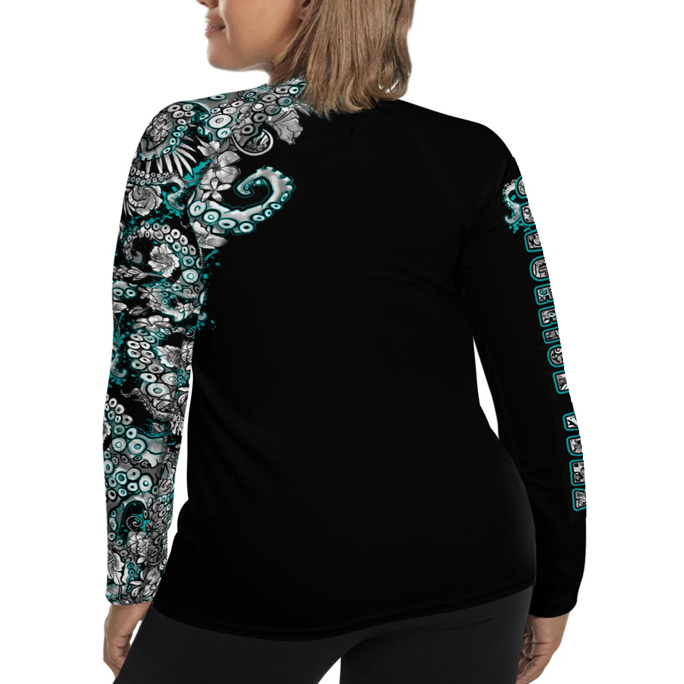 Spacefish Army Plus Size Electric Blue Octofloral Rash Guard Australia