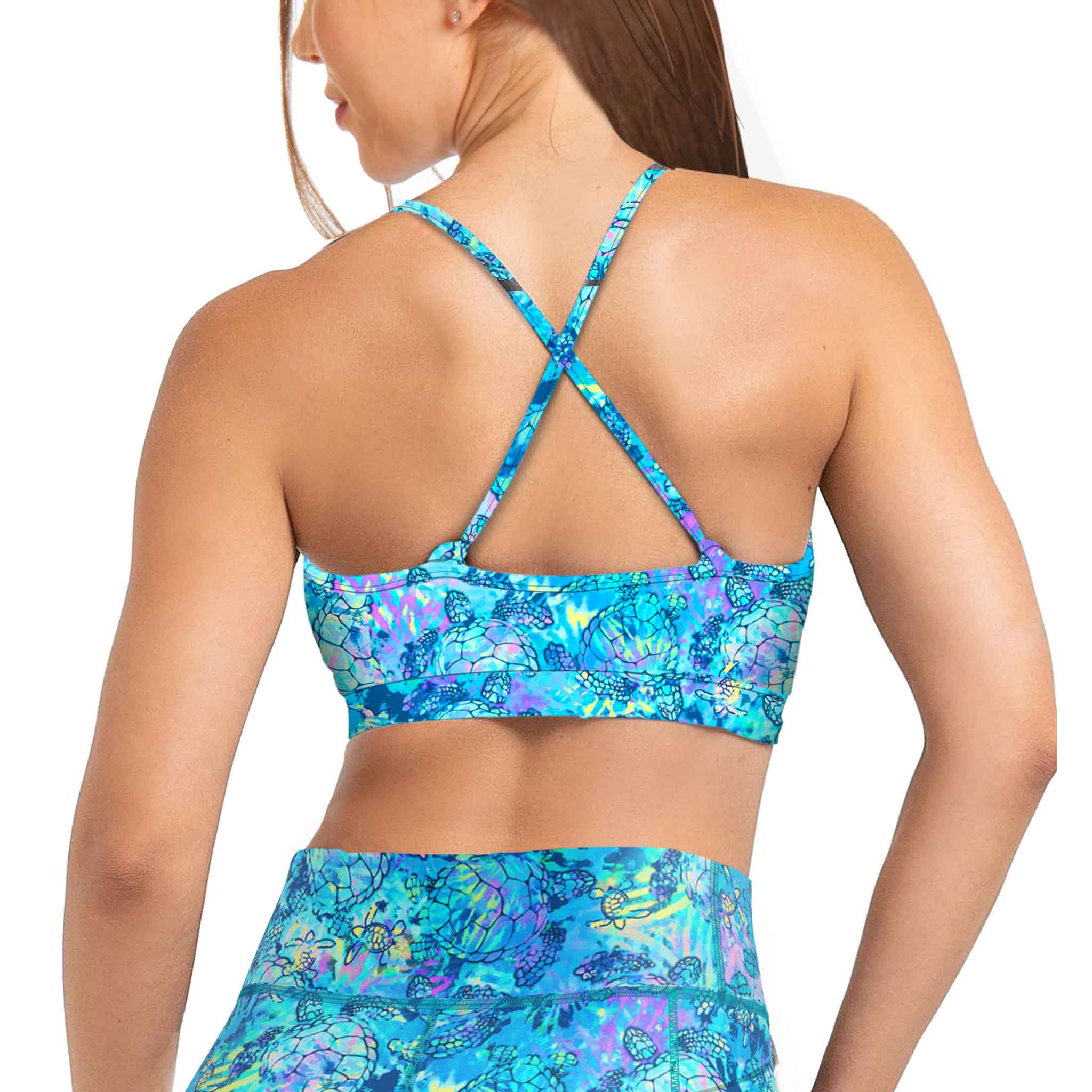 Spacefish Army Coral Turtle Tie Dye Bikini Sports Bra Hybrid