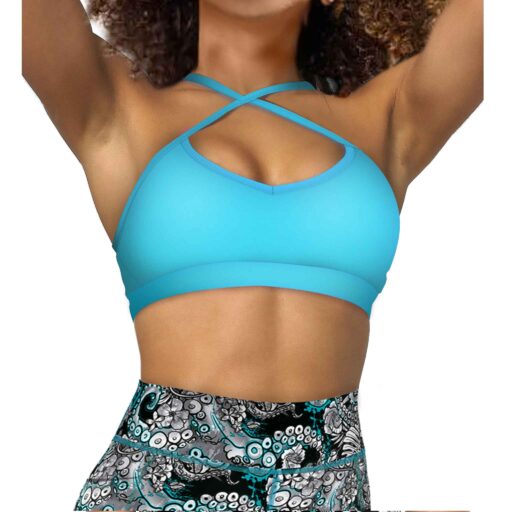 Spacefish Army Bahama Blue Bikini Sports Bra Hybrid Australia