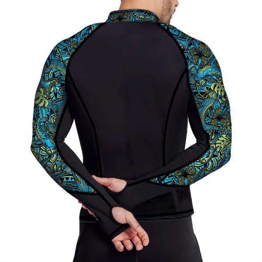 Spacefish Army Men's Hammerhead Hibiscus Rash Guard