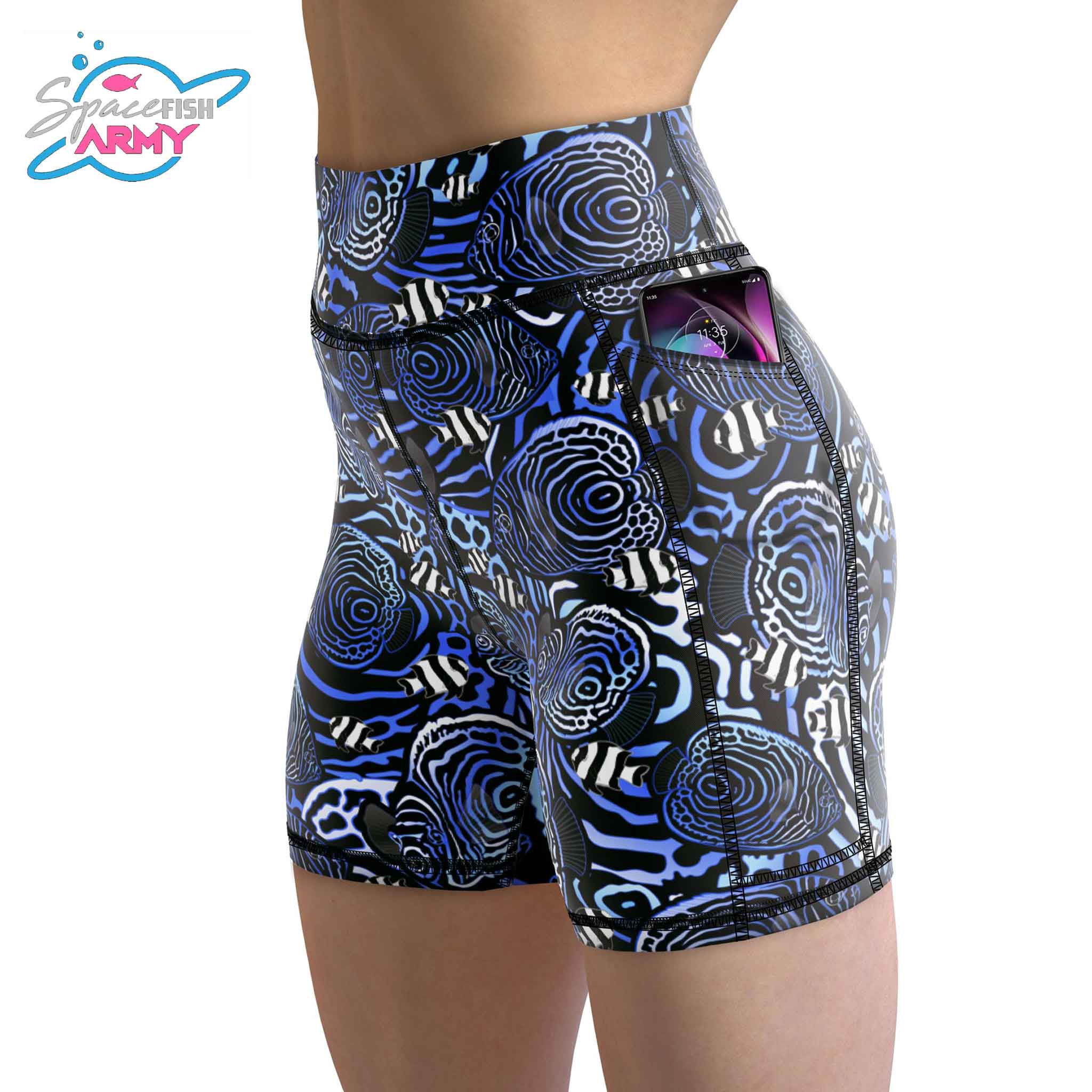 Spacefish Eco-Friendly Angelfish Hypnosis Shorts